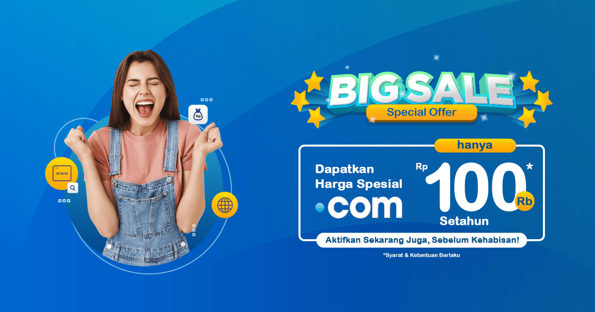 BIG SALE! Domain .COM Murah Tanpa Batas Kuota BIG SALE! Domain .COM Murah Tanpa Batas Kuota