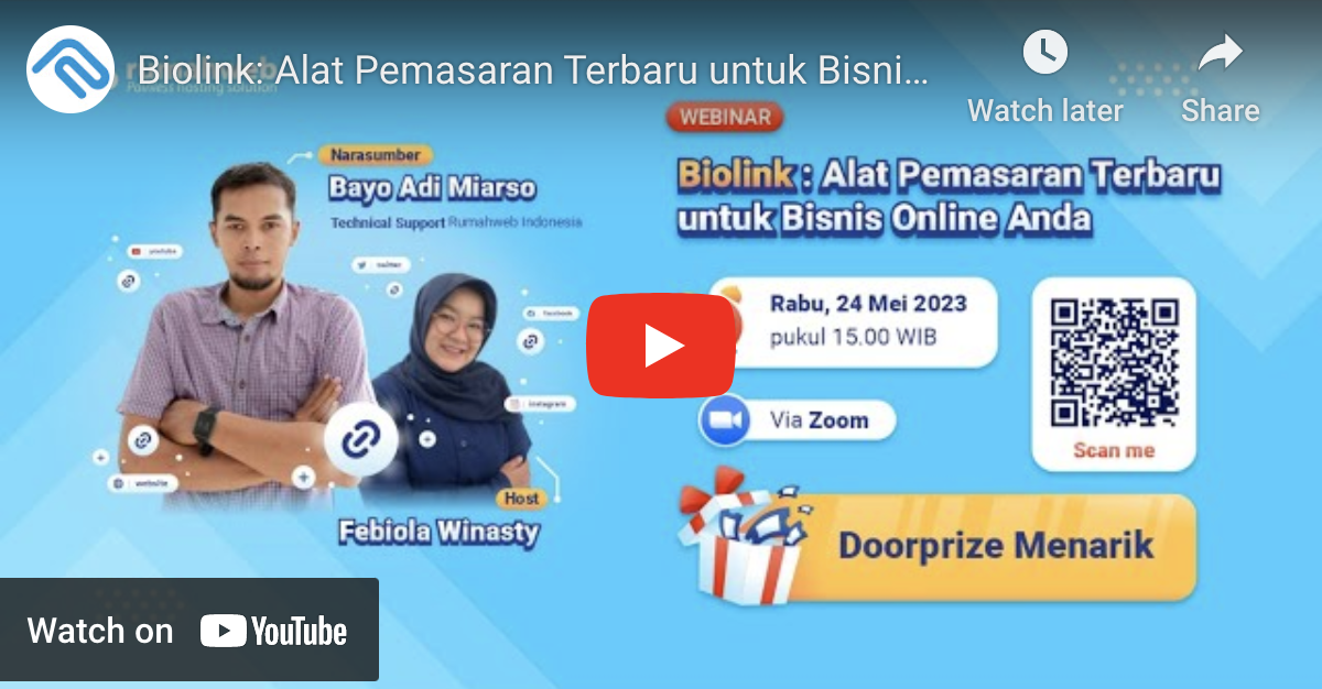 Sekarang Webinar Bio Link Bisa Anda Tonton di Youtube! Sekarang Webinar Bio Link Bisa Anda Tonton di Youtube!