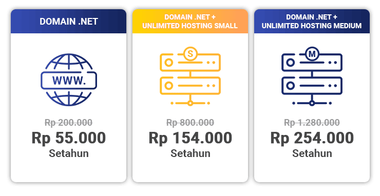 Domain .NET dengan Harga Spesial mulai 55 Ribu