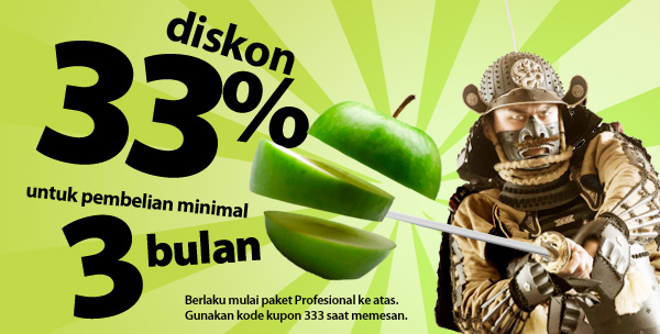 Diskon 33% untuk Pembelian 3 Bulan